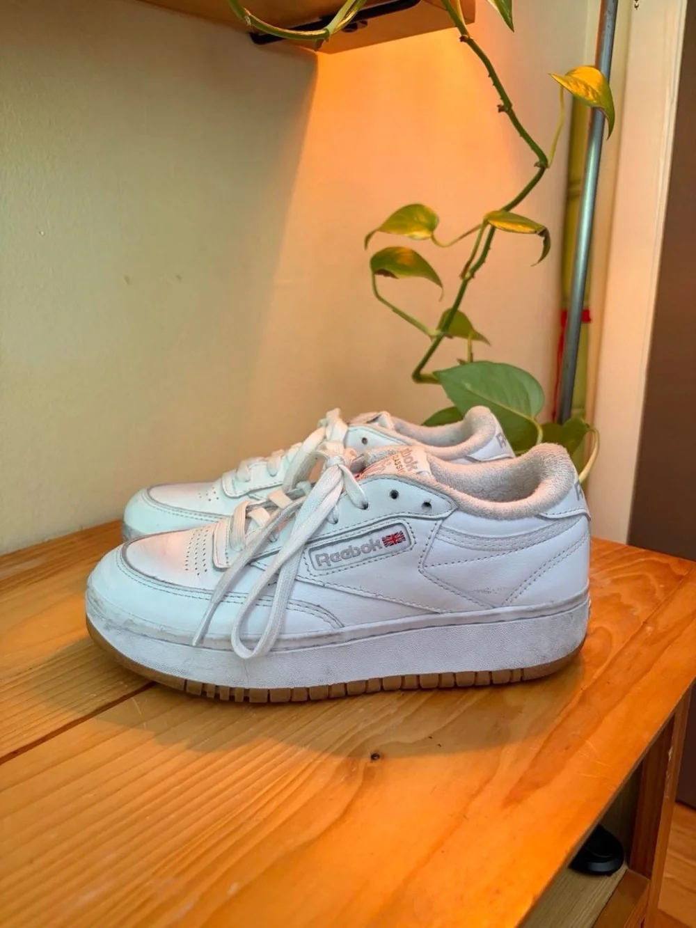 Retro inspired Reebok club C double platform urban streetwear sneakers